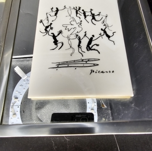 Vintage mirror art with signed Picasso serigraphs on tiles - Picture 5 of 14